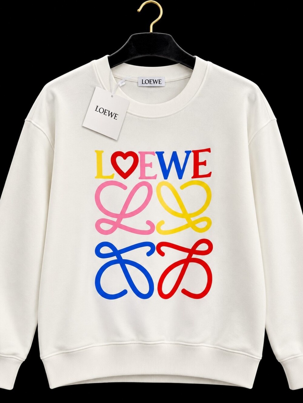 Loewe White Logo Graphic Sweatshirt - Multicolor Print